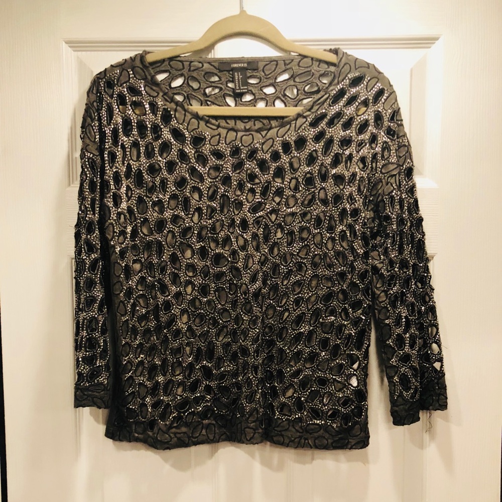 Gray beaded top